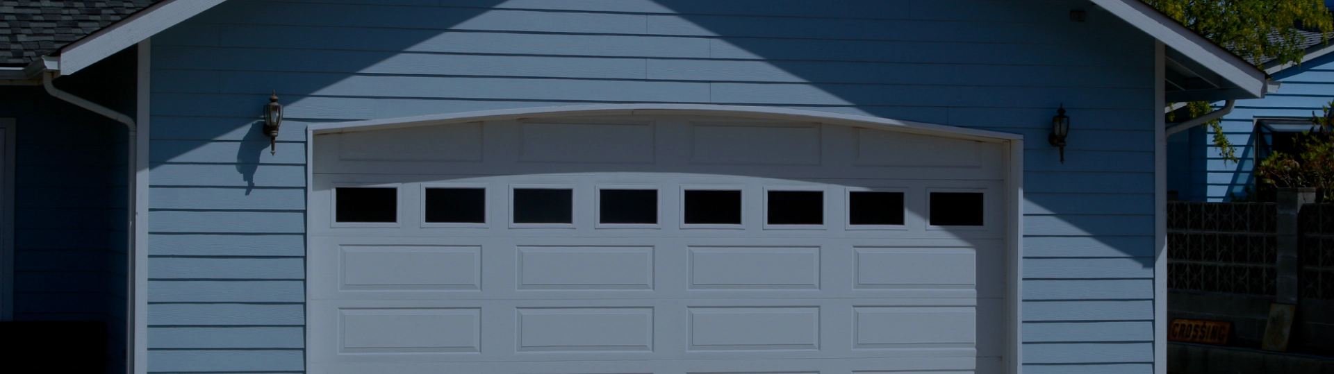house blue and white garage door